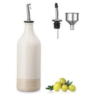 vancasso 20 Oz Ceramic Olive Oil Dispenser Bottle, Bottle Dispenser with Spout and Funnel for Kitchen,Suitable for Oil, Vinegar, Coffee Syrups & Other Liquids，Cream