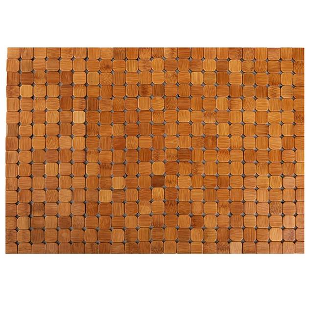 Dicunoy Bathroom Bamboo Mat, Bamboo Shower Rug, Wooden Toilet Doormats for Shower Doorsteps, Sauna, Tub (23.6" L x 16" W)