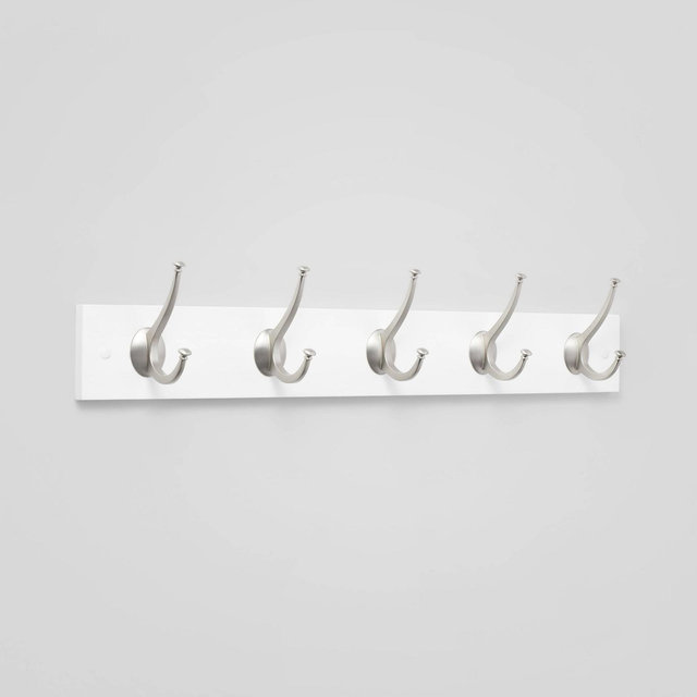 New Traditional 5 Hooks Rail Silver/Ivory - Threshold™