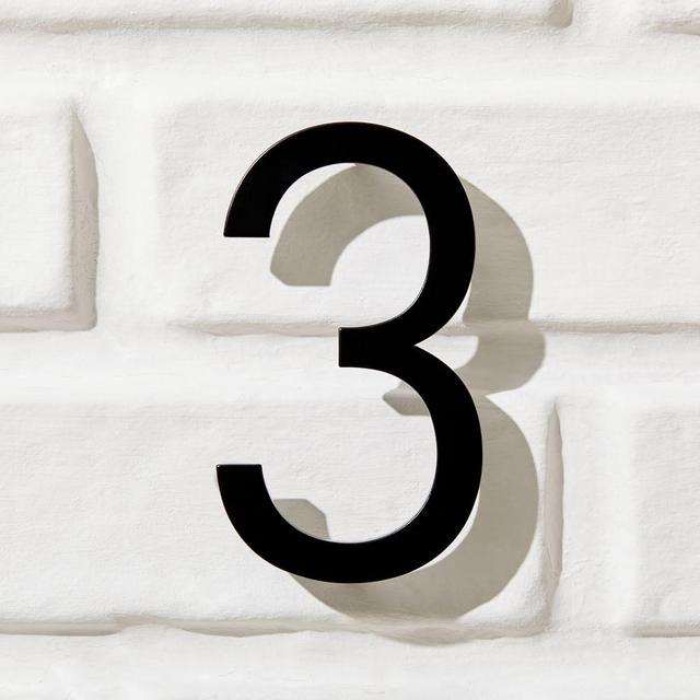 Modernist House Numbers, Black Metal, #3