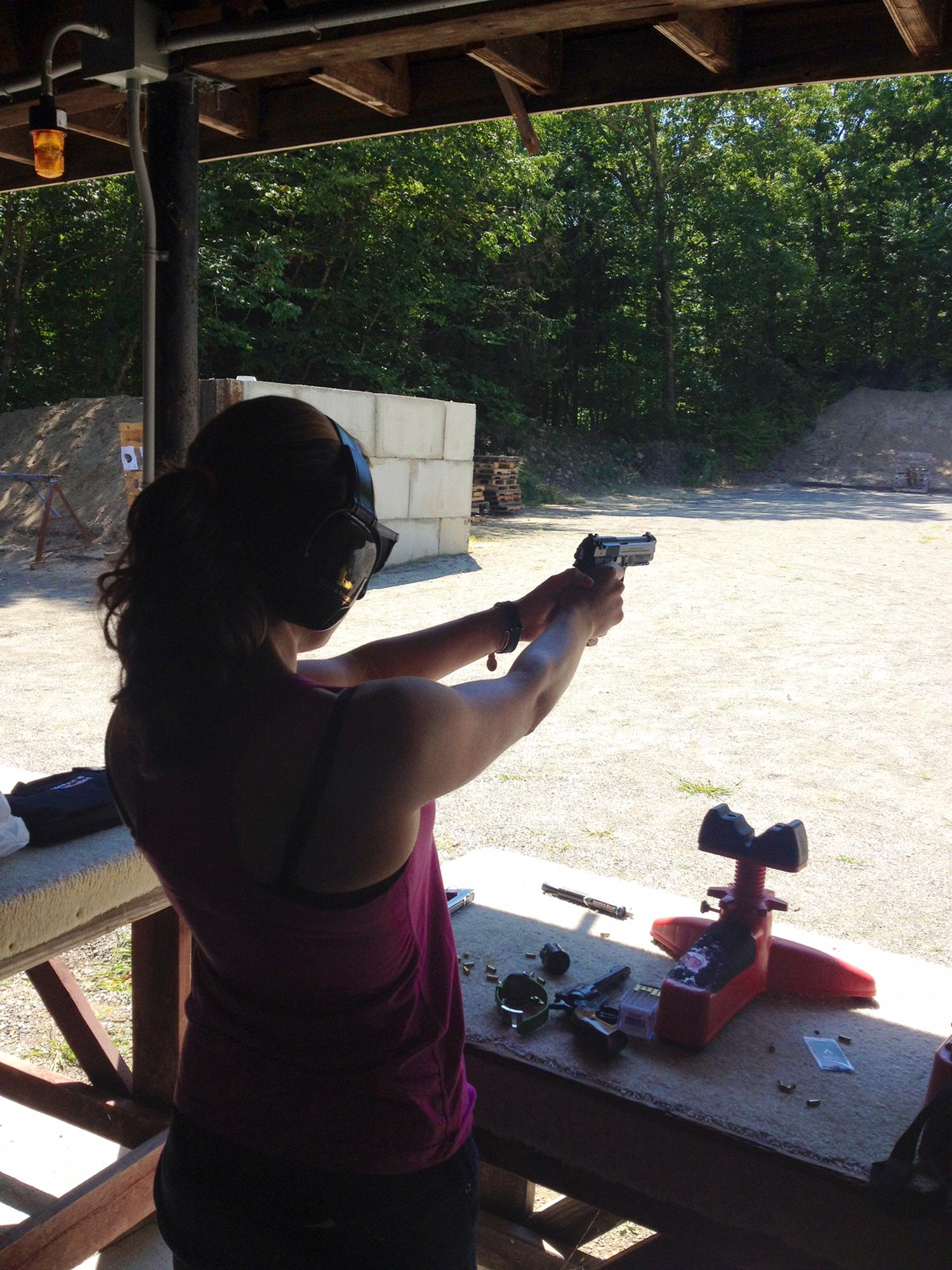 Donald taught me how to shoot guns, and I suspect this is when he began to fall madly in love with me ;)