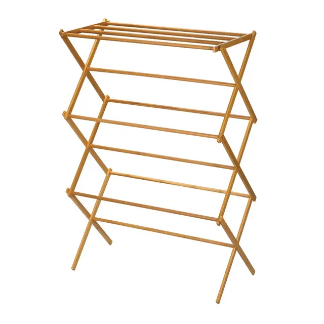 Household Essentials Bamboo Folding Clothes Drying Rack