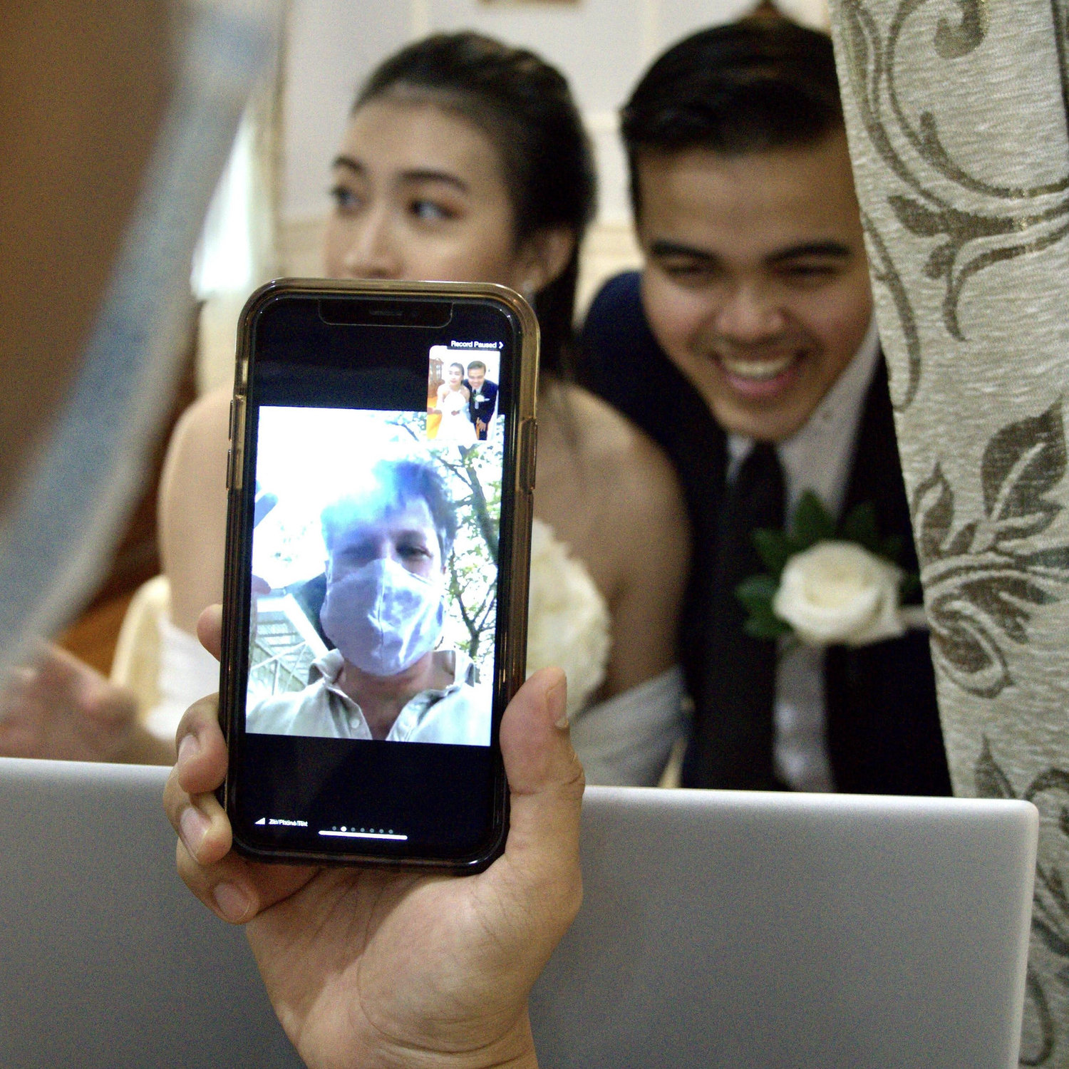 Alex Feldman, Chairman, President and CEO of US-ASEAN Business Council attending the wedding via Zoom Video Conferencing.