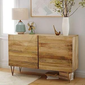 West Elm Roar + Rabbit™ Brass Geo Inlay 6-Drawer Dresser - Raw Mango
