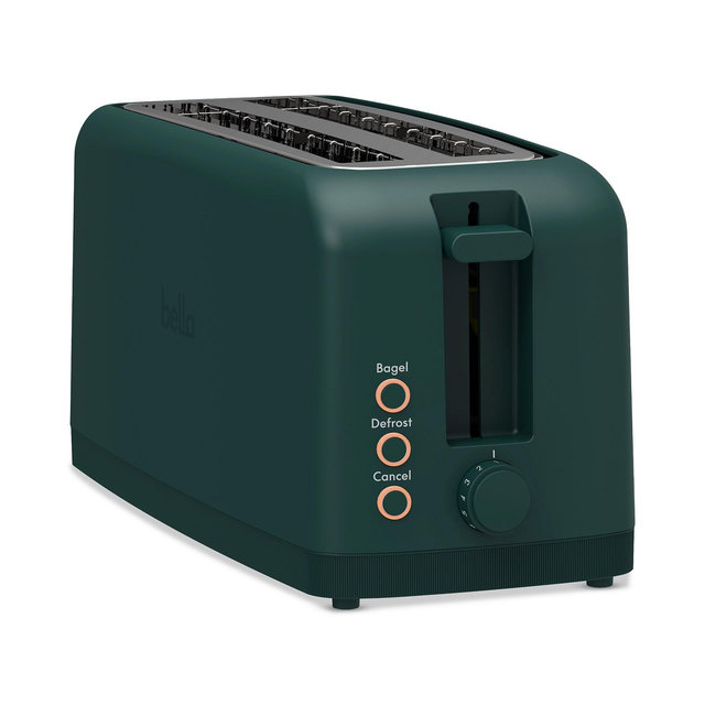 Bella 4-Slice Wide-Slot Slim Toaster, Forest Green