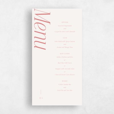 Light Oatmeal, Beige Wedding Menu - Mycenae