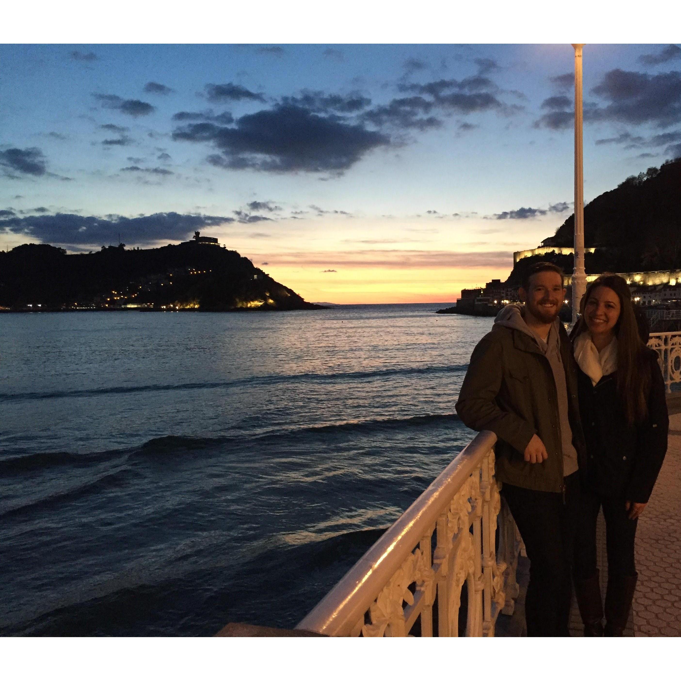 San Sebastian, Spain. The food is so so so delicious here. We ate at our first Michelin starred restaurant to celebrate our 3 year anniversary on this trip!