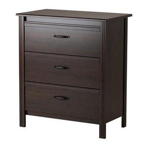 BRUSALI 3-drawer chest, brown