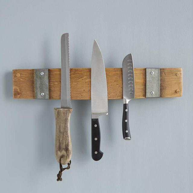 Reclaimed Wine Barrel Knife Rack