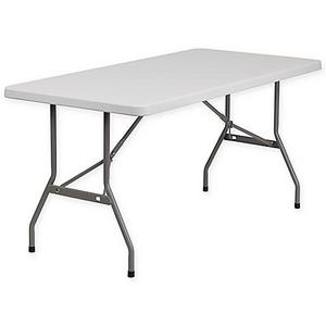 Flash Furniture Granite White Plastic 5-Foot Folding Table