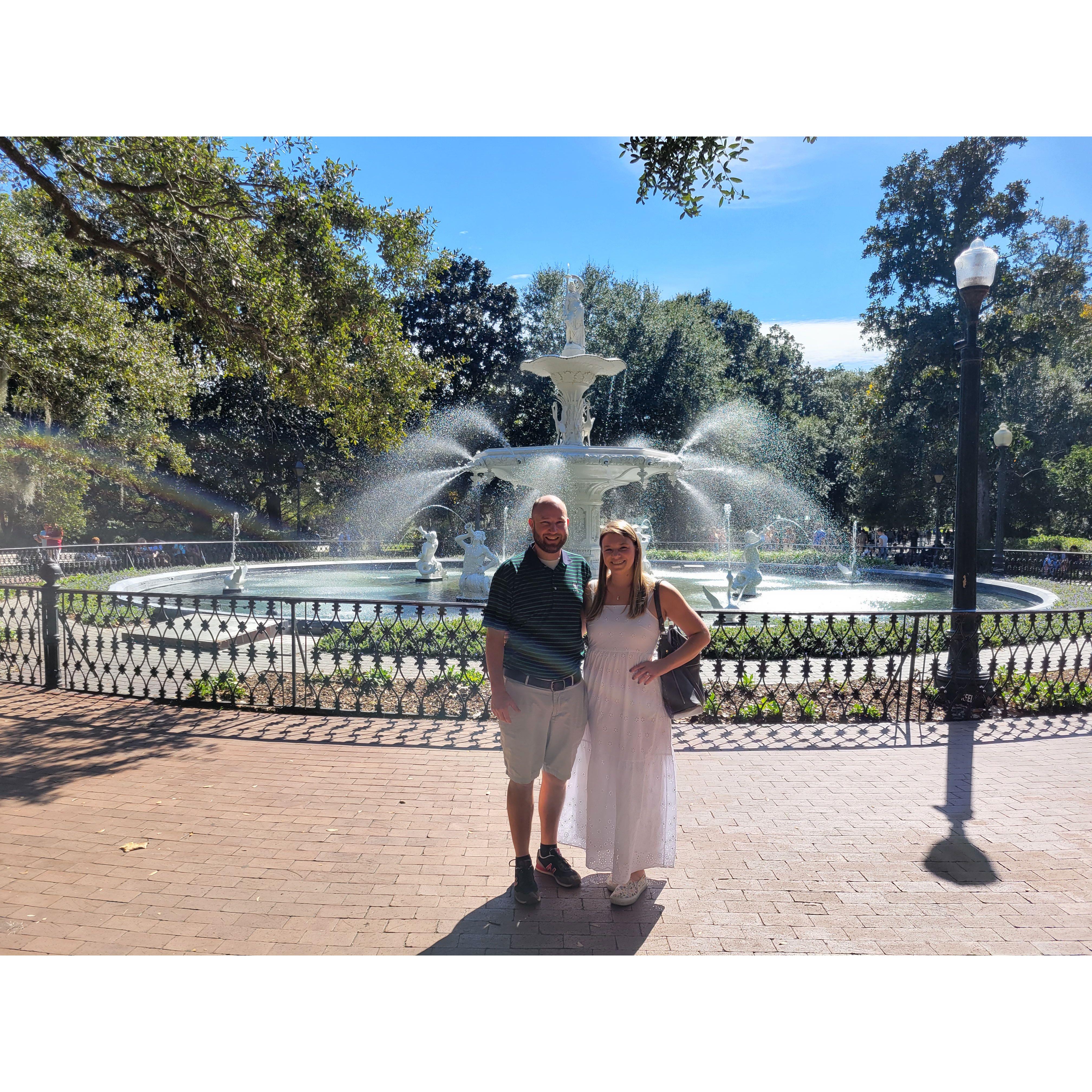 Allen showing Caitlin around his old stomping grounds, Savannah