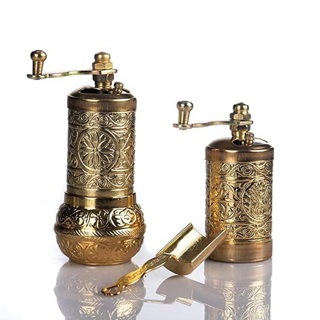 Salt And Pepper Grinder Set - Herb Grinder - Pepper Grinder Mill - Pepper Mill - Spice Grinder - Salt Grinder - Coffee Bean Grinder - Spice Grinder Manual (Gold)