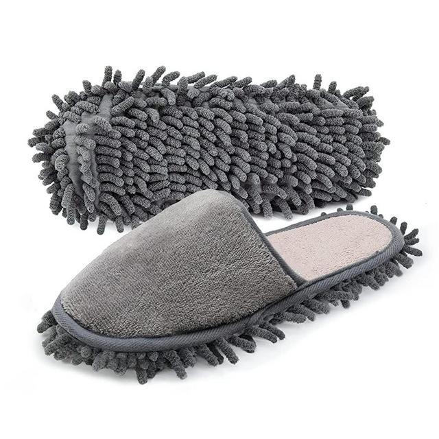 LEPUTA Women’s Slipper Microfiber Chenille Mop Cleaning Dust Slipper Open Toe Indoor Slipper