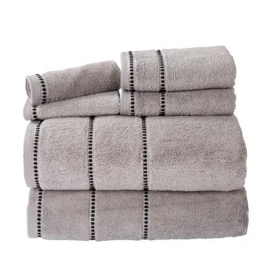 Solid Bath Towels And Washcloths 6pc Gray - Yorkshire Home