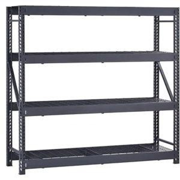 Husky 4-Shelf Metal Industrial Duty Freestanding Garage Storage Shelving Unit in Black (77 in. W x 72 in. H x 24 in. D) N2W772472W4B - The Home Depot