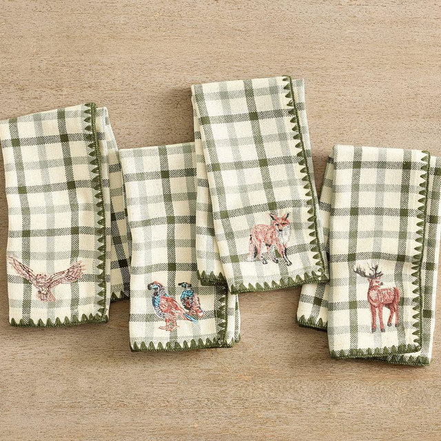 Theo Plaid Cotton Napkins - Set of 4