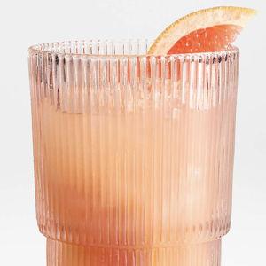 Atwell Stackable Textured Ribbed Double Old-Fashioned Glass + Reviews | Crate & Barrel