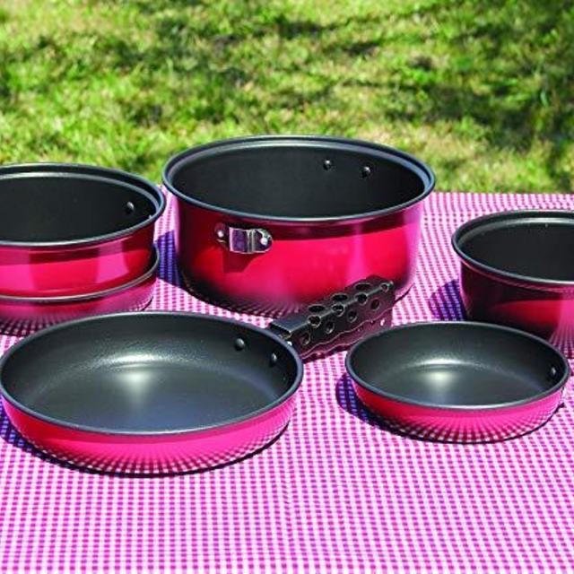 Texsport Kangaroo 7 pc Camping Cookware Outdoor Cook Set with Storage Bag