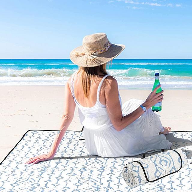 Lamivia Picnic Blankets Beach Blanket, 80''x80'' Thick Outdoor Mat with 3-Layers, Waterproof Foldable Extra Large Sandproof Machine Washable, Oversized XL for Camping Park Grass