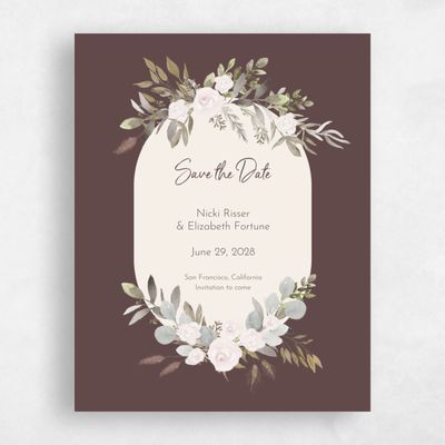 Chocolate, Brown Wedding Save the Date - Adeleida Classic