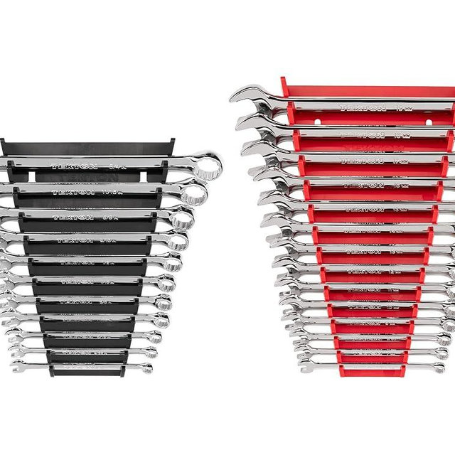 TEKTON Combination Wrench Set with Racks, 25-Piece (1/4-3/4 in., 6-19 mm) | WCB91303