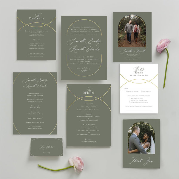Zola Wedding Invitations - Paltz Portrait Foil