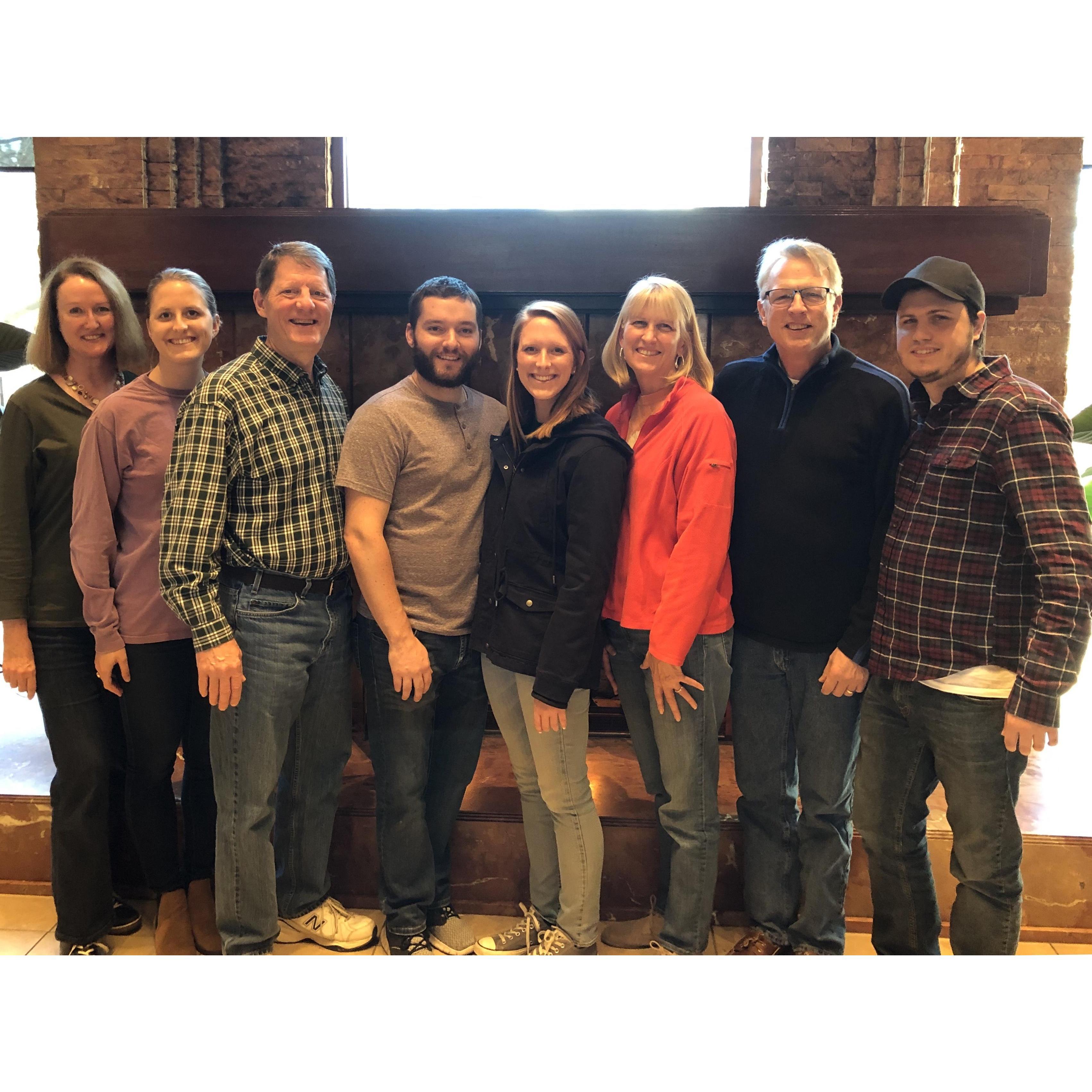 We hosted Thanksgiving! Sarah's family traveled all the way to Colorado Springs in 2018!
