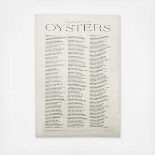 Oyster List Tea Towel