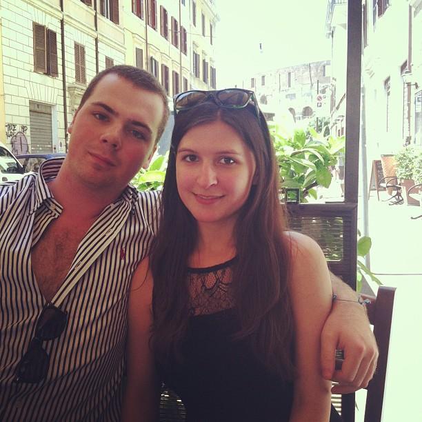 Lunch with Matt's family in Rome - Coliseum in the background!