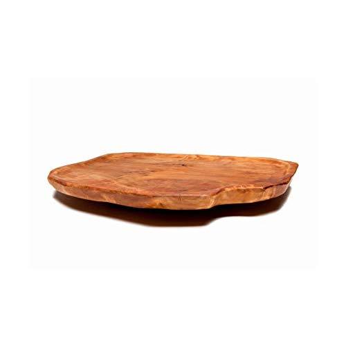 Driini Premium Handmade Root Wood Lazy Susan Turntable Organizer - Rustic Wooden Serving Platter Cheese Board (12")