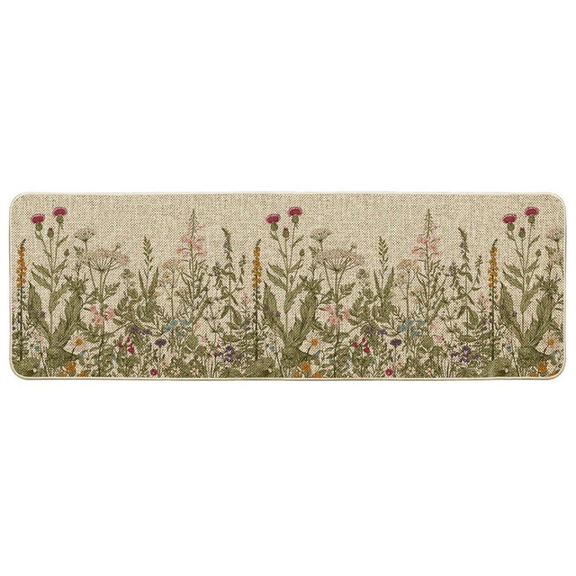 Artoid Mode Wildflower Floral Spring Runner Rug, Summer Home Decor Low-Profile Switch Rug Door Mat Floor Mat for Indoor Outdoor 24x72 Inch