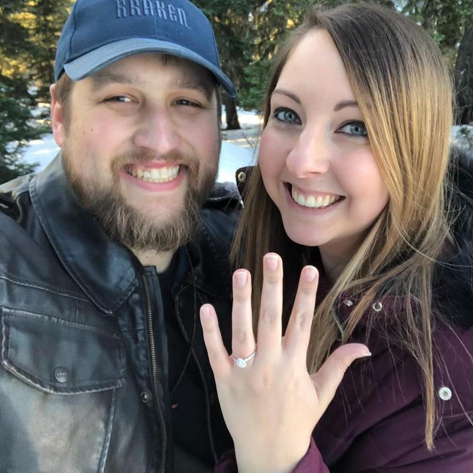 The day we got engaged! We went up to Hurricane Ridge to “take pictures”. He found the perfect private location and proposed with the ring on a wand!