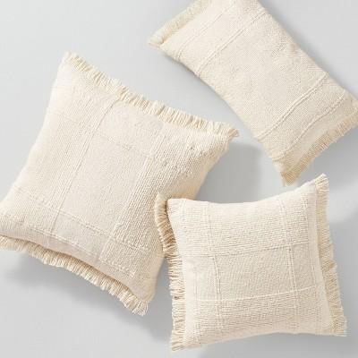 Woven Plaid Throw Pillow Cream - Threshold™ designed with Studio McGee