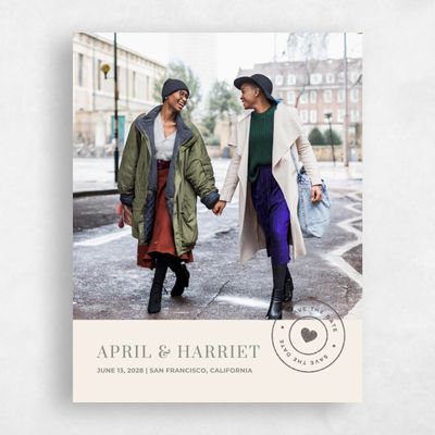 Green Simple Wedding Save the Date - Perch Portrait