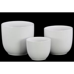 Round 3-Piece Ceramic Pot Planter Set