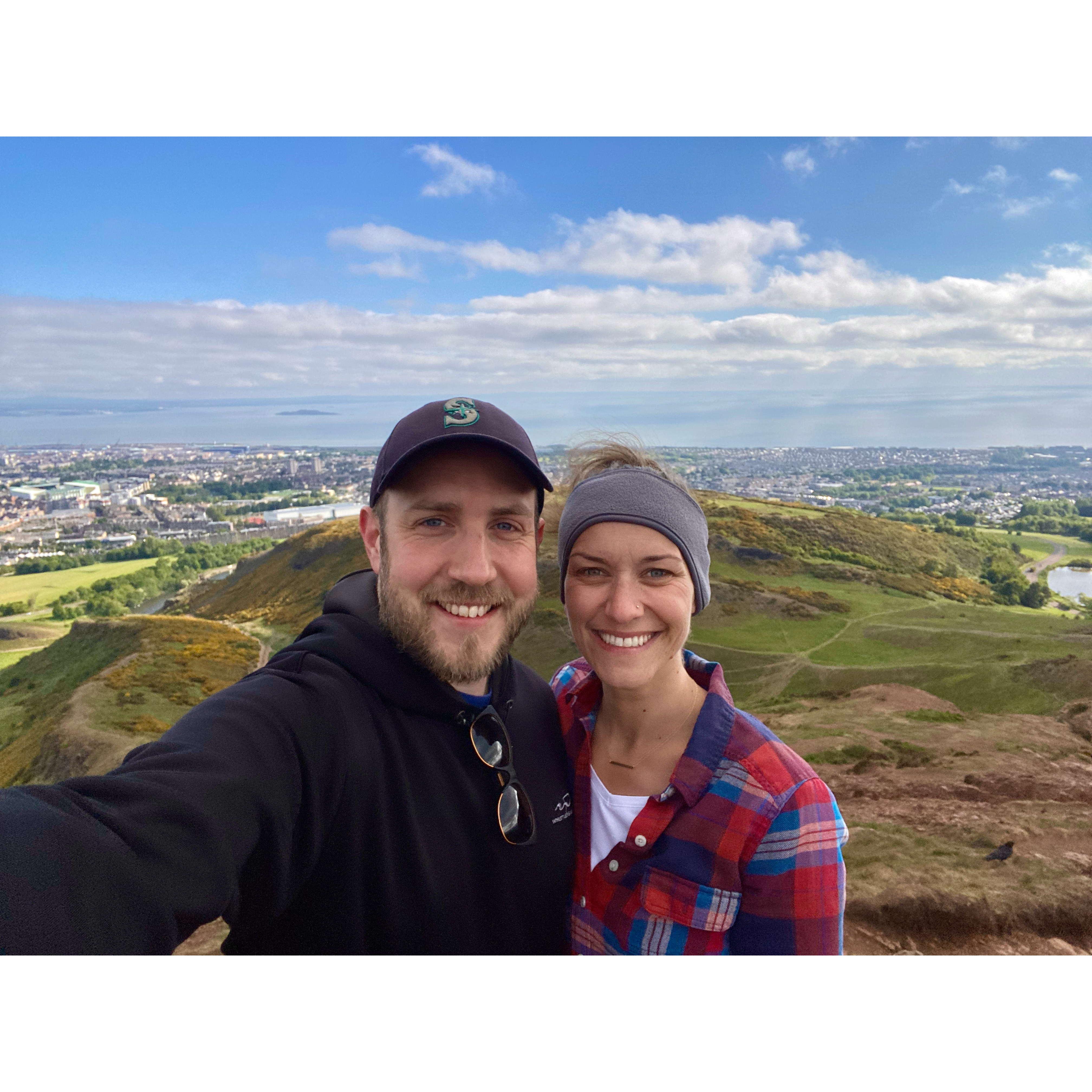 Atop Arthur's Seat in Edinburgh!