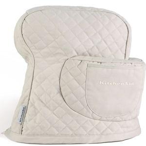 KITCHENAID Fitted Tilt-Head Stand Mixer Cover with Storage Pocket, Quilted 100% Cotton,14.4"x18"x10", Milkshake