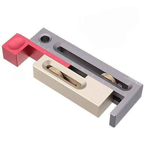 Table Saw Slot Adjuster Mortise and Tenon Tool, KKmoon Movable Measuring Block Tenonmaker Length Compensation Router Table Set Up Woodworking Tools