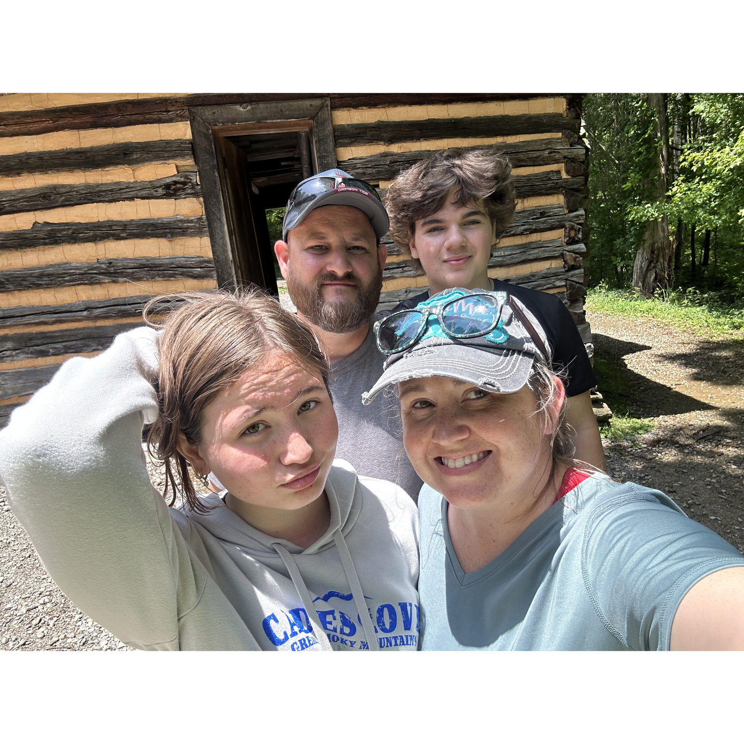 Chris - Would you like Jennifer to take our picture. Pam - No, why  when  I can take a Selfie