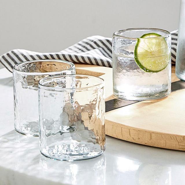 Handmade Hammered Short Drinking Glasses - 8.8 oz.