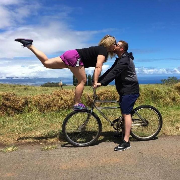 This was when we biked down a volcano at sunrise in Maui!