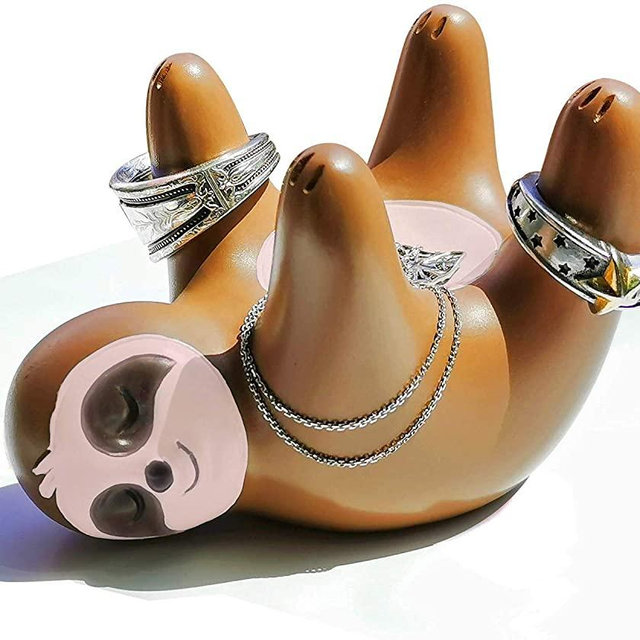 Ku-dayi Cute Women Gifts Sloth Ring Holder Dish Birthday Gifts for Mother Grandma Daughter Girlfriend Auntie Mrs Bride