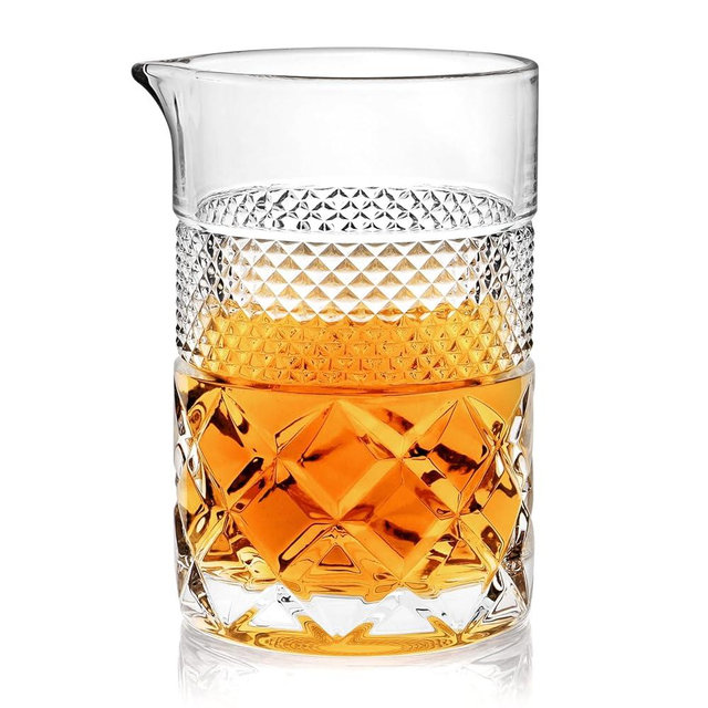 Cocktail Mixing Glass - Premium 22oz - Solid, Stable, Sturdy Hand Blown Crystal - Professional Quality Barware - Gift for Wedding, Anniversary, Birthday, Father's Day