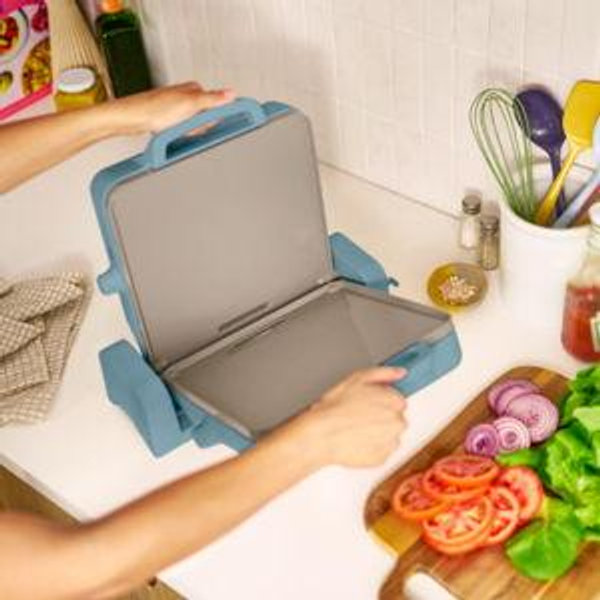 bella 10"x 20" Ceramic Fold-n-Store Dual Temp Griddle, Fits-anywhere™