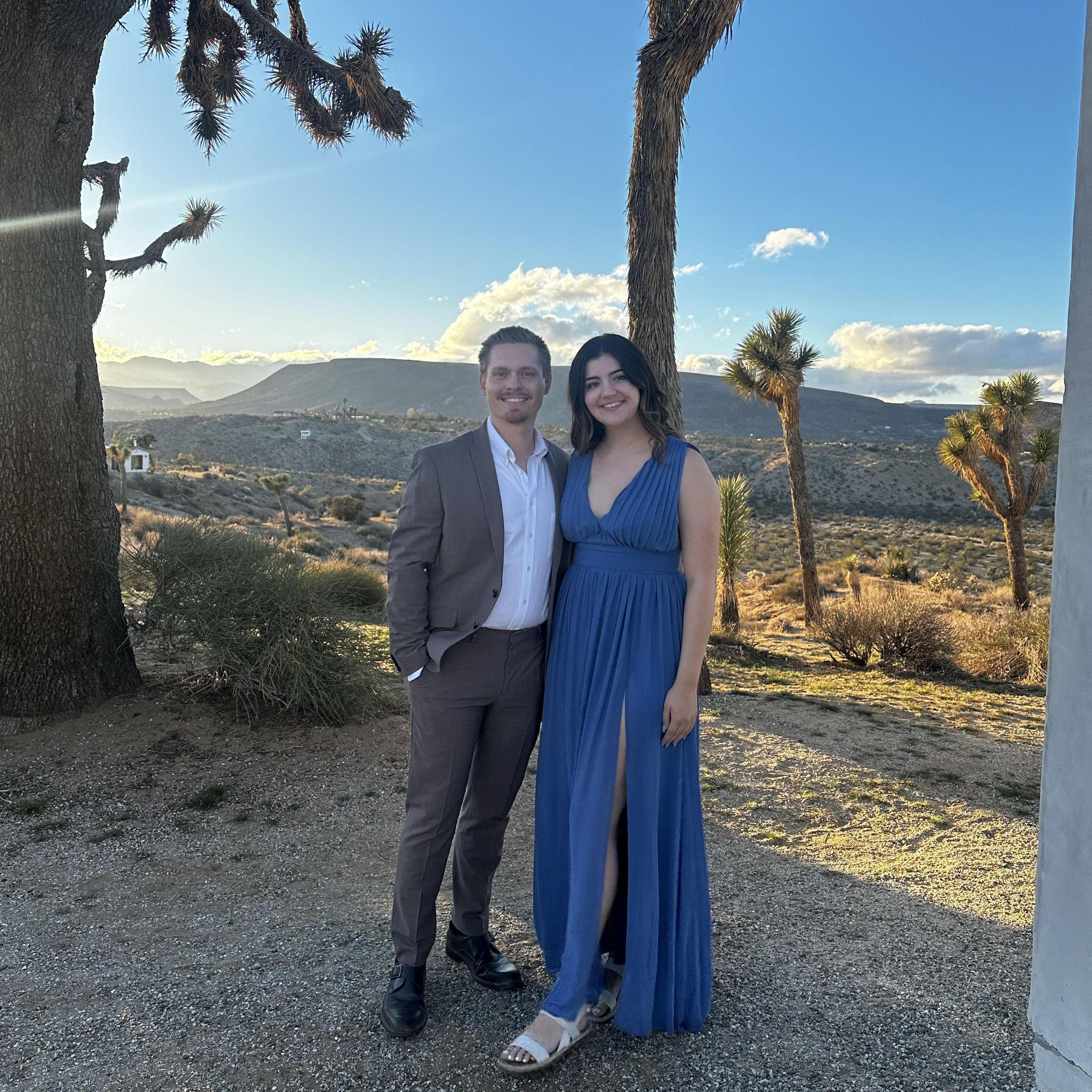 Feelin' cute at Jack & Ellie Mac's wedding in Joshua Tree!