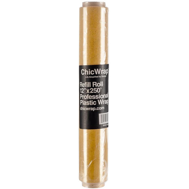 ChicWrap Plastic Wrap Refill Roll - 12 Inch X 250 Feet - Professional Grade Plastic Wrap - Disposable, BPA Free