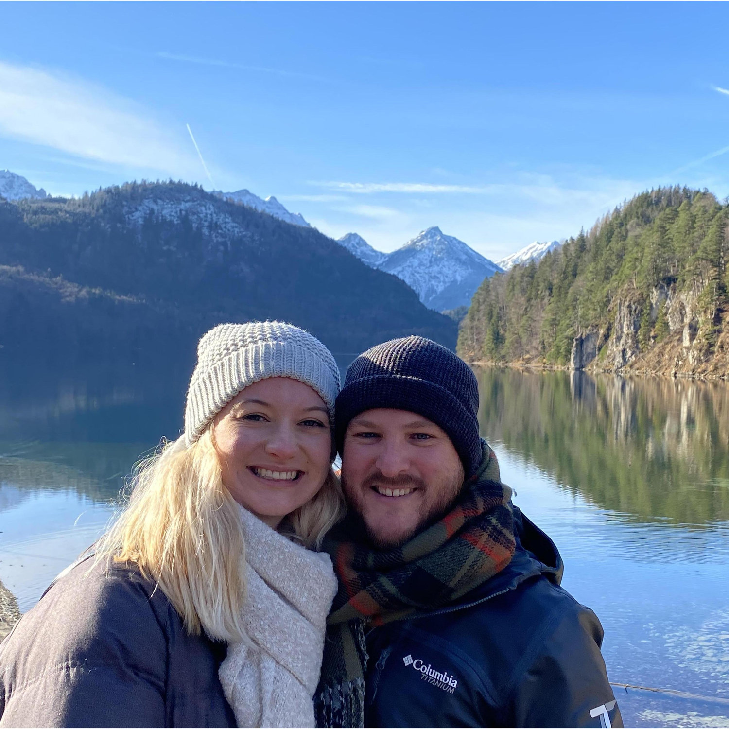 Alpsee Lake in between the Castles in Hohenschwangau, Bavaria, Germany. (December 2019)