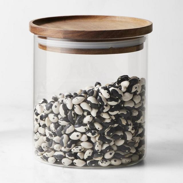 Hold Everything Slim Stacking Canisters, Short, Walnut Finish