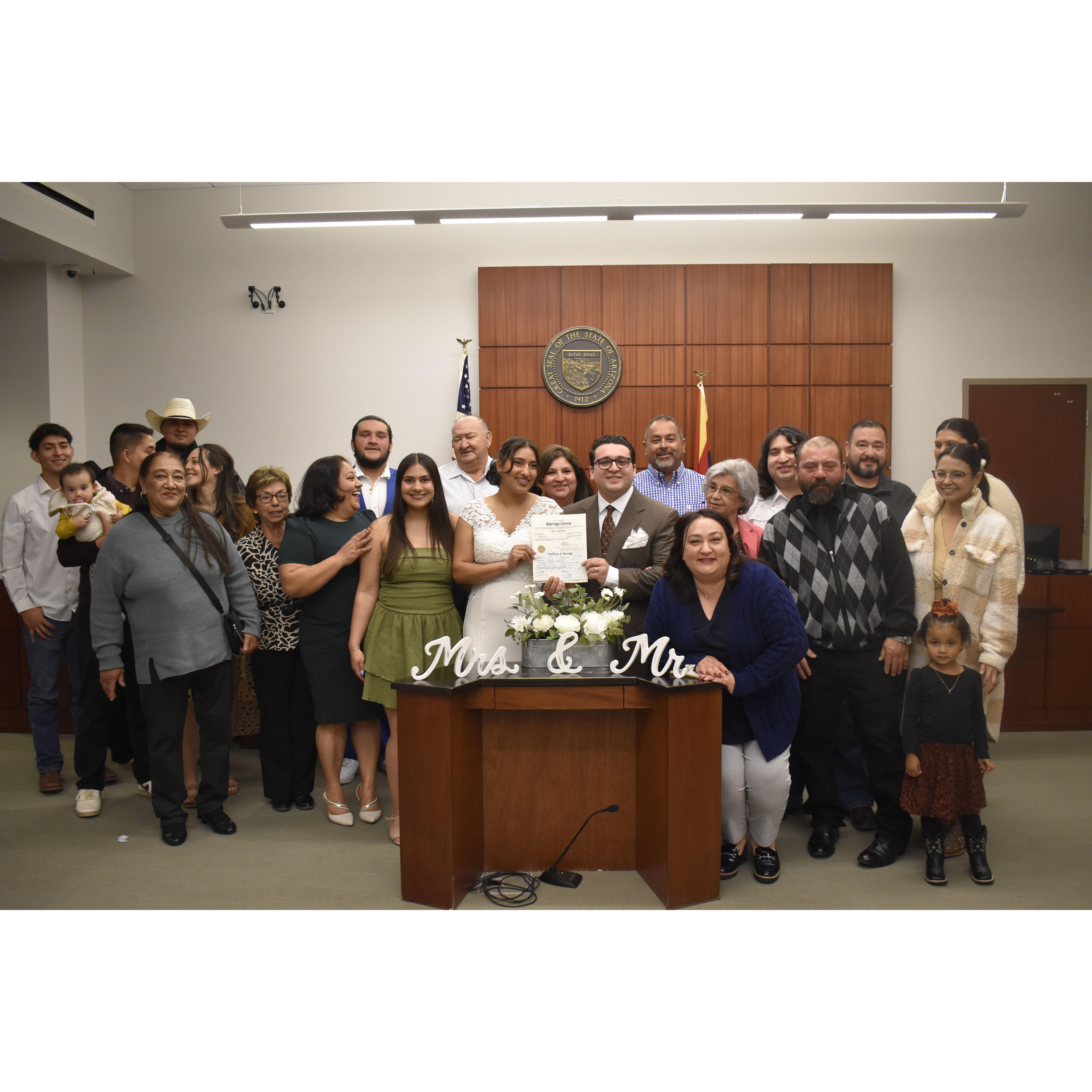 The family photo we took the after the court ceremony