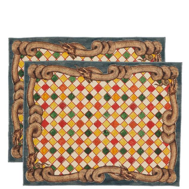 Gergei ErdeiSet of two Serpente linen placemats